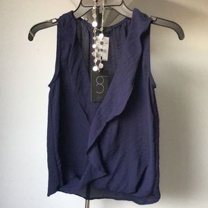 🎉NWOT Gibson sleeveless Navy blouse Size XS